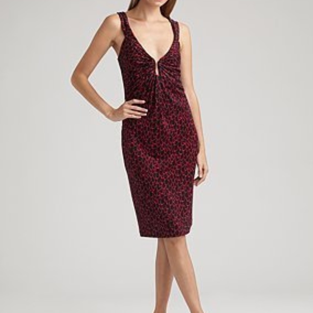 DvF ERCURY BLACK RASPBERRY WINGS DRESS - size 2